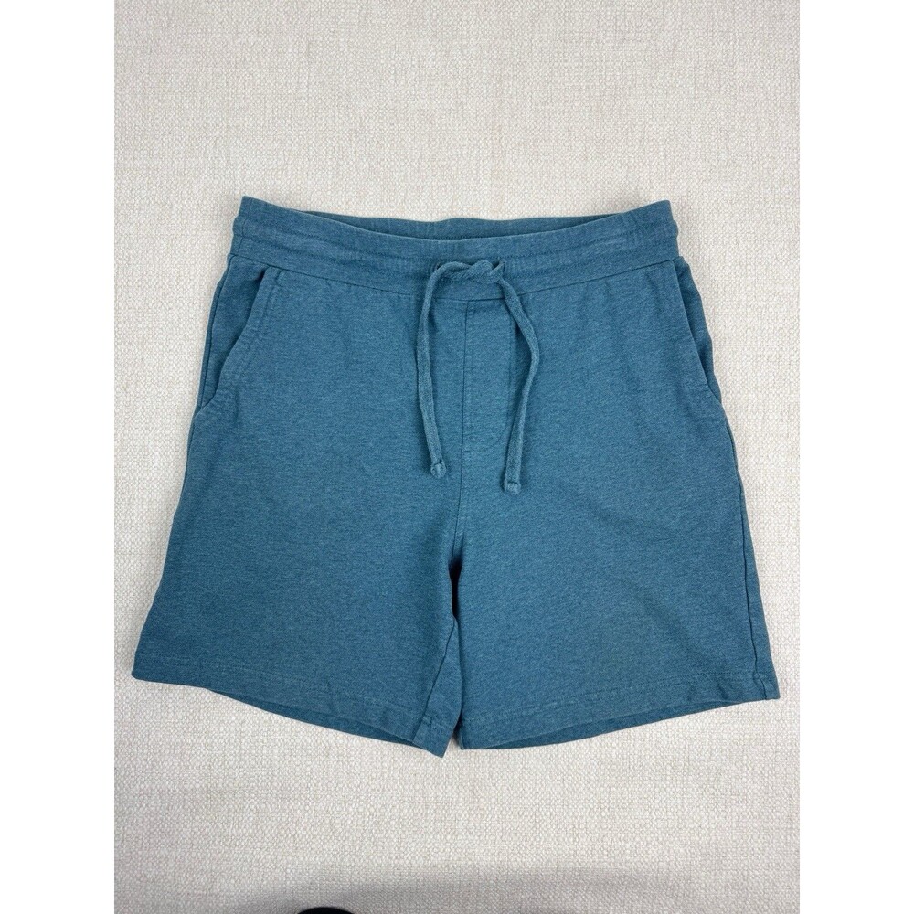 Pact Sweat Shorts Mens Size Small Blue Organic Cotton Drawstring Lounge